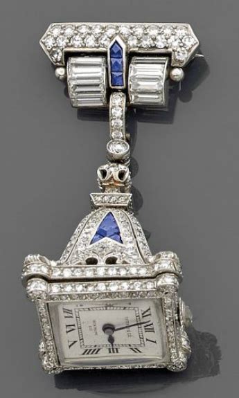 patek philippe lapel watch diamonds sapphires 1920